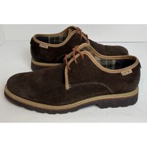 Pikolinos Shoes Mens Size 42/9  Brown Suede Derby Oxford Lace Up Lug Sole Casual